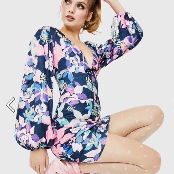 Wyatt Long-Sleeve Printed Mini Dress - Picture 3 of 8